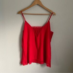 Vintage Gold Hawk Red Silk Lace Cami Tank Top